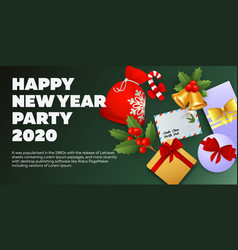 New Year Party Banner Design On Green Background