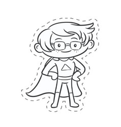 Super Hero Boy With Glasses Drawing