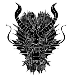 Face Dragon And Thai Line Art