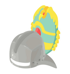 Iron Helmet Icon Isometric Warrior Helmet