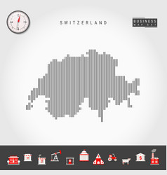 Vertical Lines Map Switzerland Striped