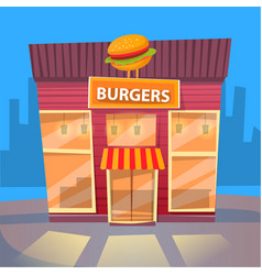 Burger Eatery In City Fast Food Exterior Building