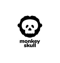 Face Cute Monkey Skull Logo Design