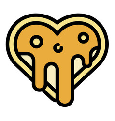 Glazed Heart Cookie Icon Color Outline