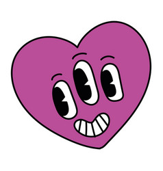 Isolated Cute Happy Groovy Heart Emote Icon