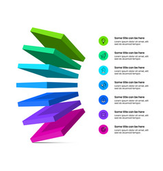 Infographic Template Seven 3d Squares In A Column