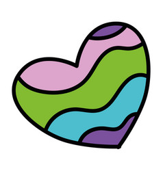 Isolated Colored Groovy Heart Shape Icon