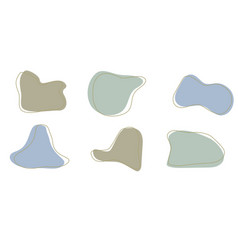 Set Of Organic Irregular Blob Shapes With Stroke