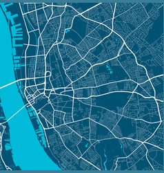 Detailed Map Liverpool City Linear Print Map