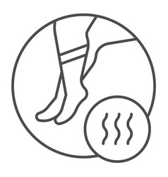 Foot With Bad Odor Thin Line Icon Smelly Socks