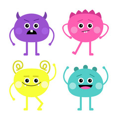 Monster Set Happy Halloween Colorful Monsters