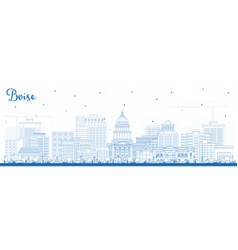 Outline Boise Idaho City Skyline With Blue