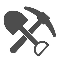 Shovel And Pickaxe Solid Icon Labour Day Concept