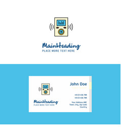 Flat Music Player Logo And Visiting Card Template