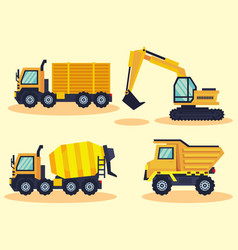 Four Construction Trucks