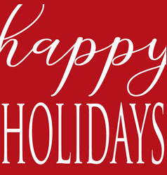 Red White Happy Holidays Card