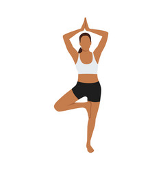 Woman Doing Tree Pose Vrksasana Exercise