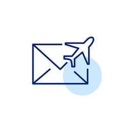 Air Mail Icon Envelope With Flying Plane Pixel