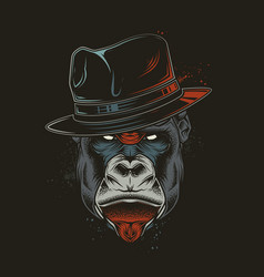 Angry Gorilla Gangster In A Hat