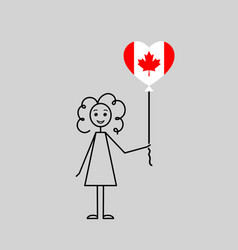 Hand Drawn Canadian Girl Love Canada Sketch