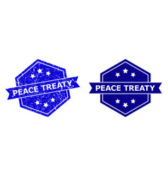 Hexagonal Peace Treaty Seal With Unclean Texture