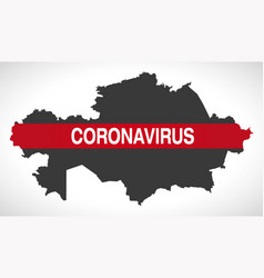 Kazakhstan Map With Coronavirus Warning