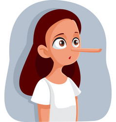 Liar Teenage Girl With Long Nose Cartoon