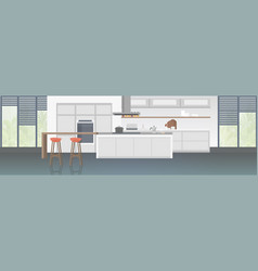 Modern Kitchen Interior Empty No People House Room