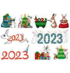 Set Of 2023 New Year Element Icon