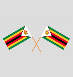 Crossed Flags Of The Republic Of Zimbabwe