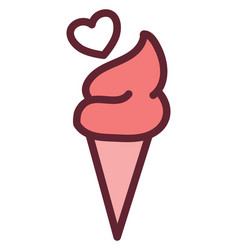 Valentines Day Ice Cream On A White Background