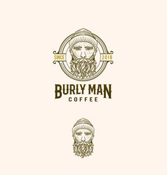 Vintage Burly Man Line Art