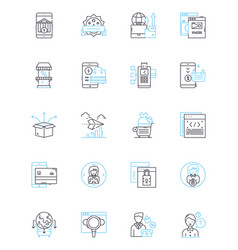 Barter Goods Linear Icons Set Trading Exchange