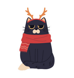 Christmas Cat With Horns