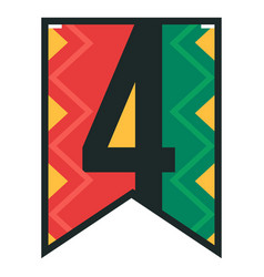 Kwanzaa Banner Numbers Four