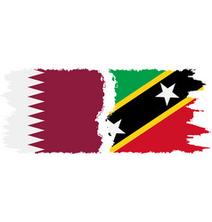 Saint Kitts And Nevis And Qatar Grunge Flags