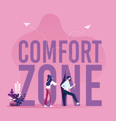 Businessmen Running Out Comfort Zone