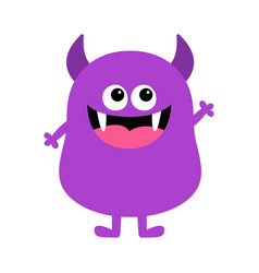 Funny Monster Happy Halloween Cute Smiling Face