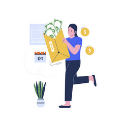 Woman Earning Salary Concept