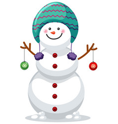 Cute Snowman Wearing Hat