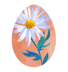 Daisy Flower Easter Egg Watercolor