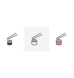 Sushi Icon Set Asian Japanese Roll Symbol