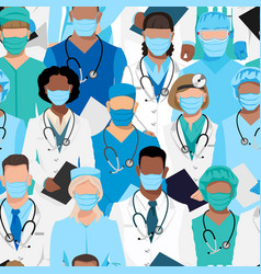 Doctors And Nurses Seamless Pattern