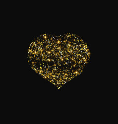 Gold Glitter Heart On Dark Background