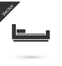 Grey Bed Icon Isolated On White Background