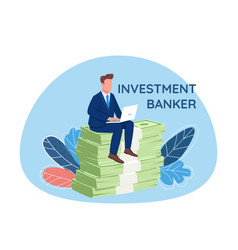 Investor Sitting On Pile Of Money 2d Web Banner