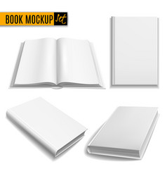 Realistic Books White Book Mockup Cover Blank