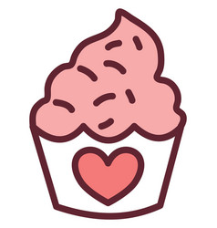 Valentines Day Cupcake On A White Background