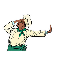 African Cook Chef Gesture Shame Denial