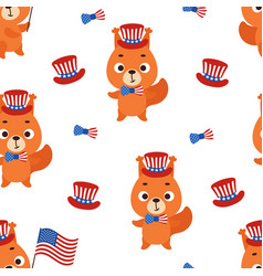 Cute Little Squirrel In Usa Patriotic Hat